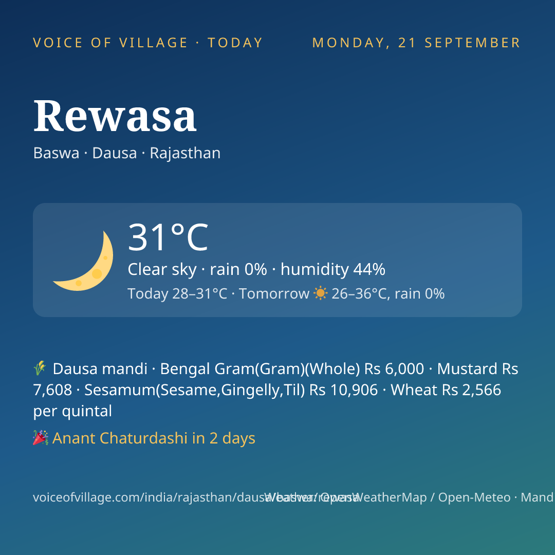 Rewasa today