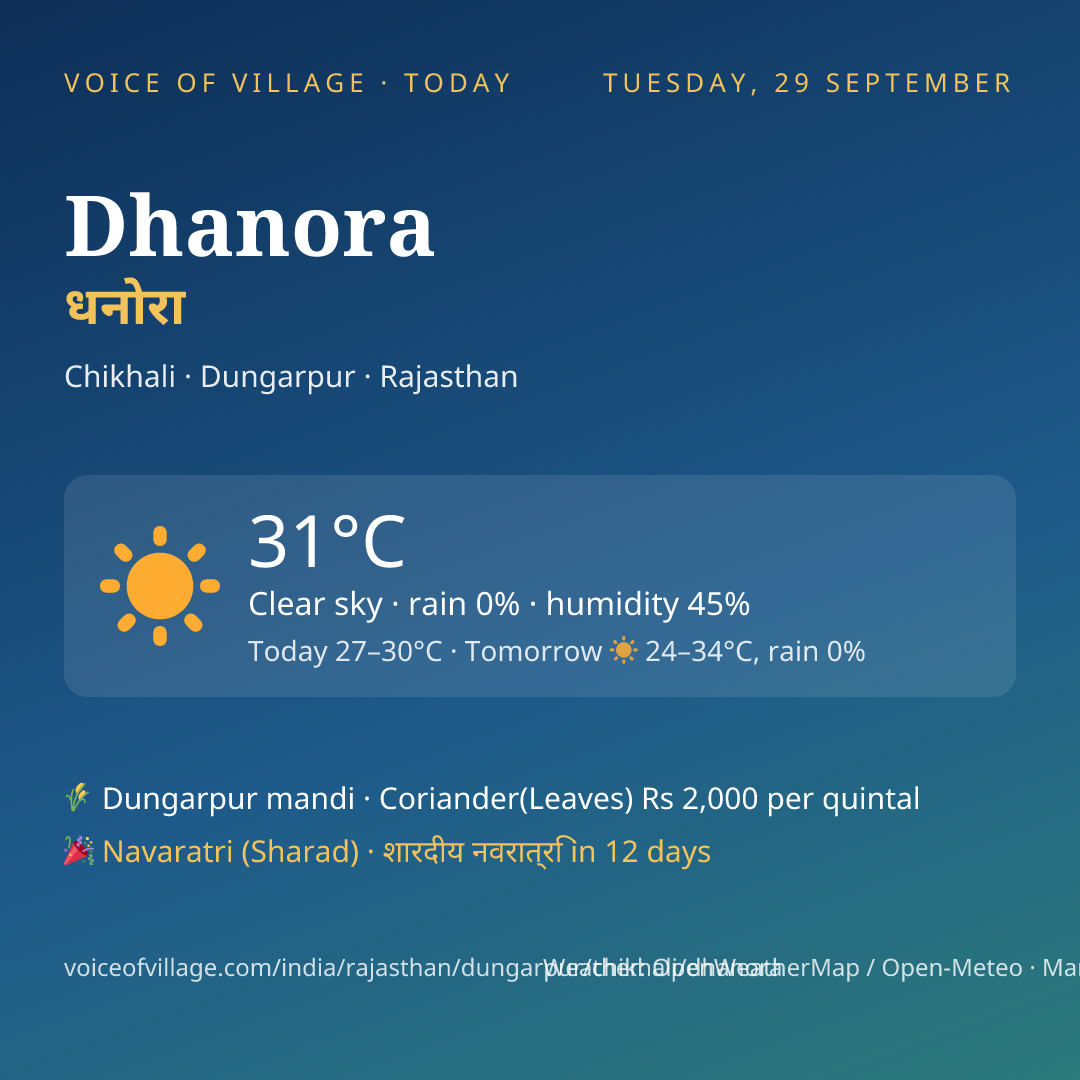 Dhanora today