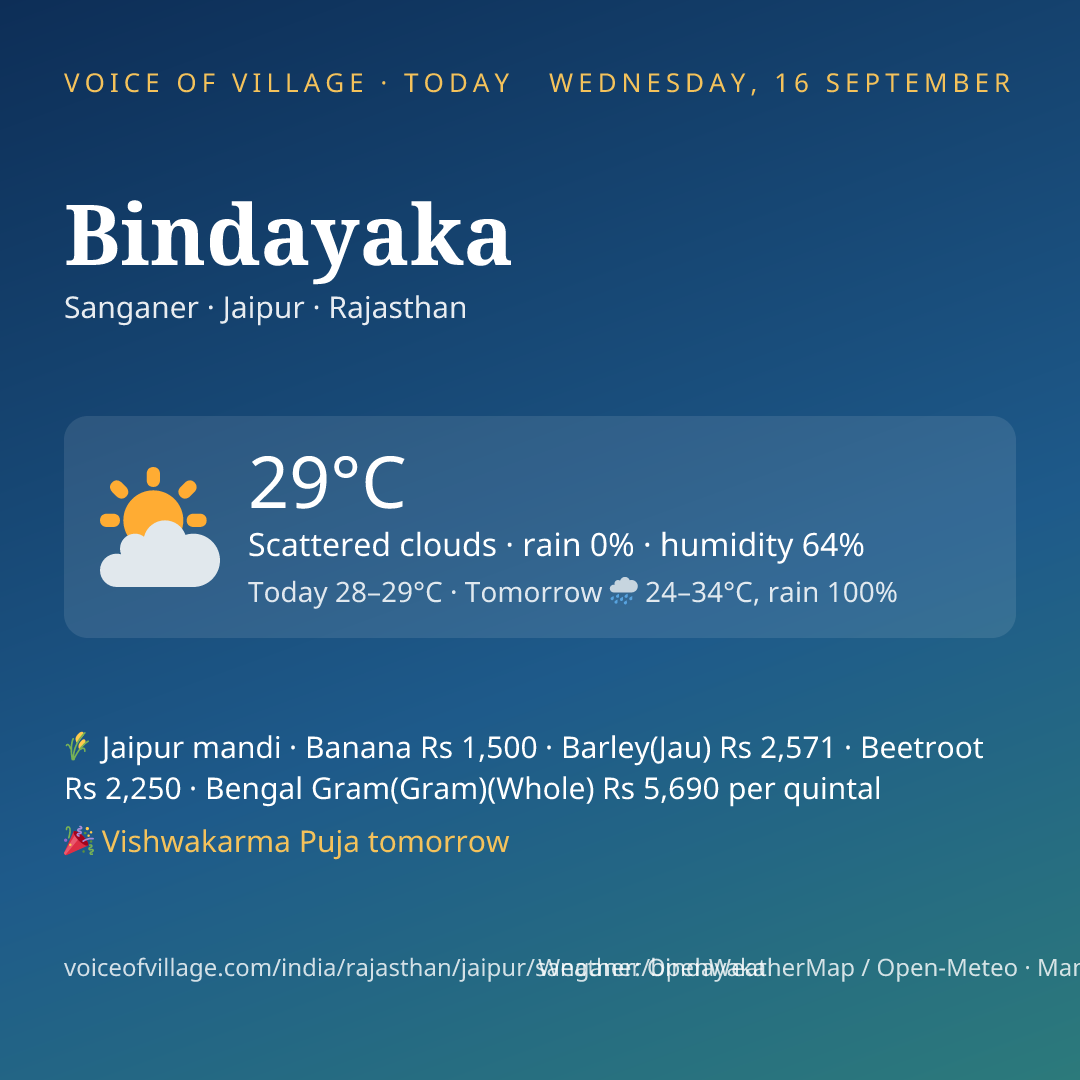 Bindayaka today