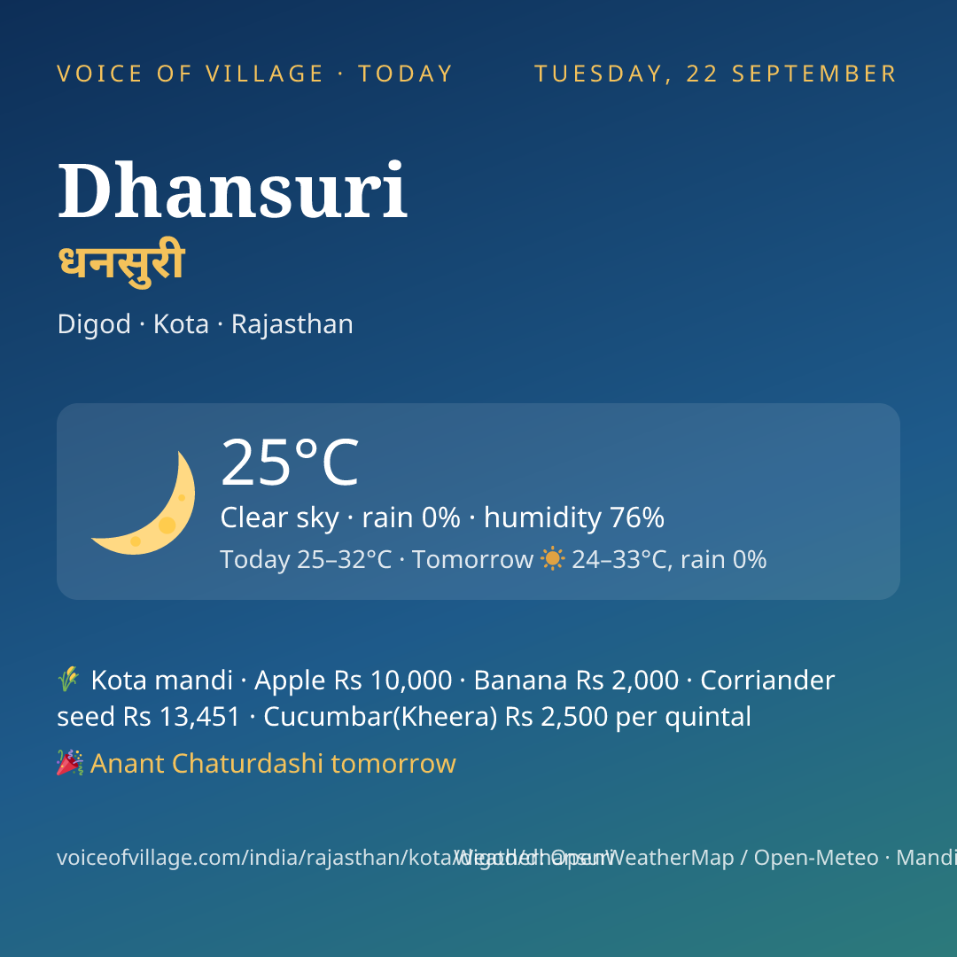 Dhansuri today