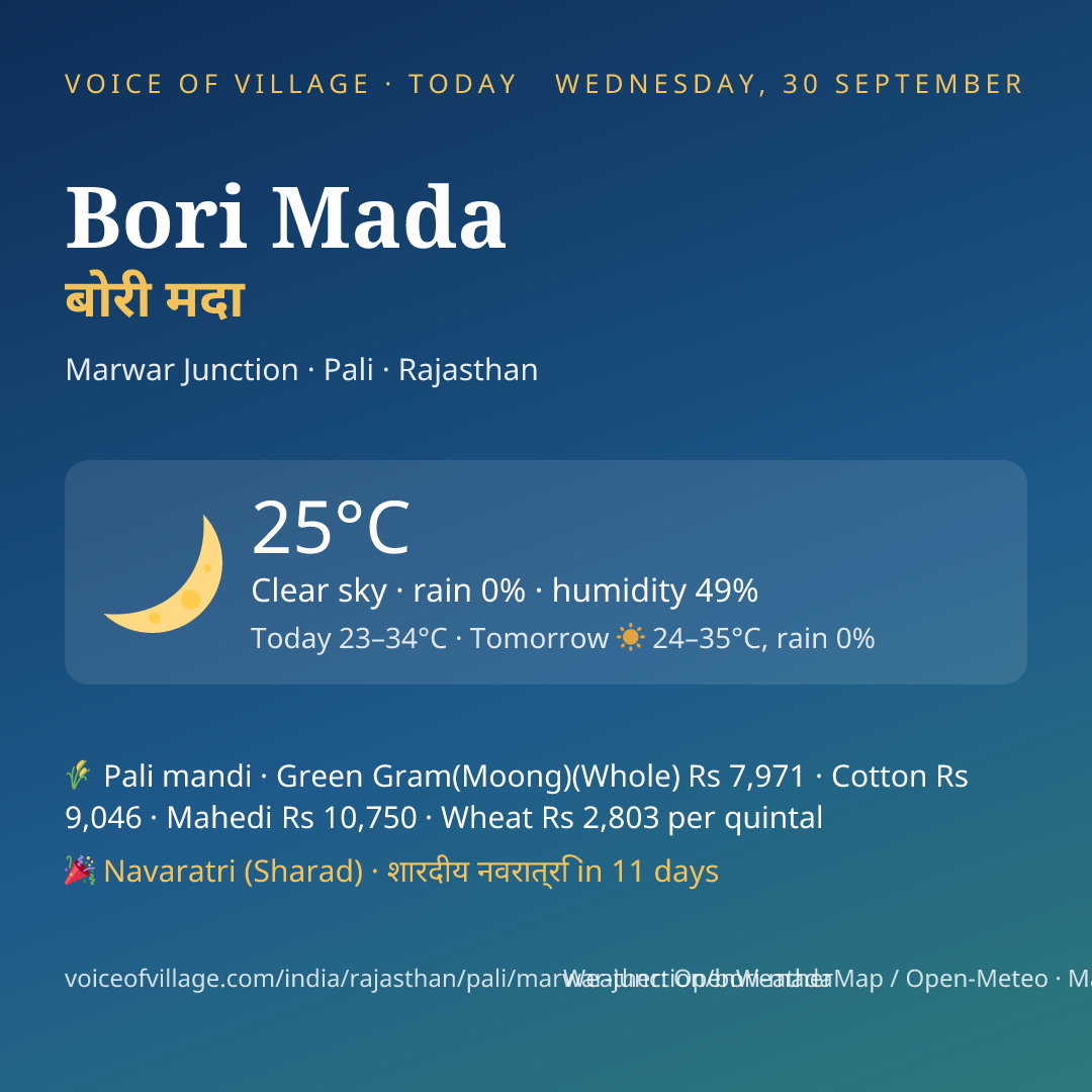 Bori Mada today