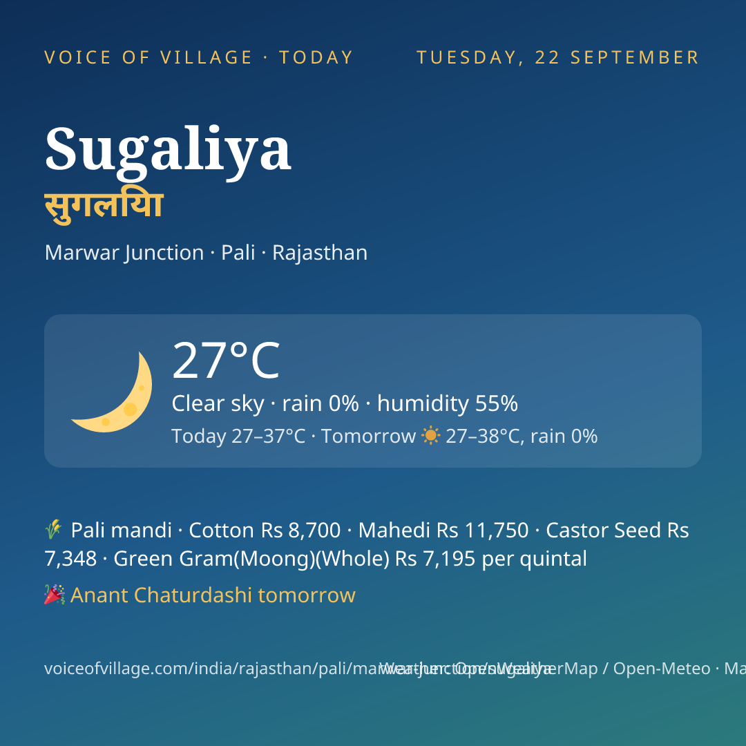 Sugaliya today