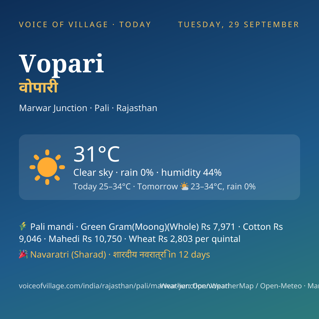Vopari today