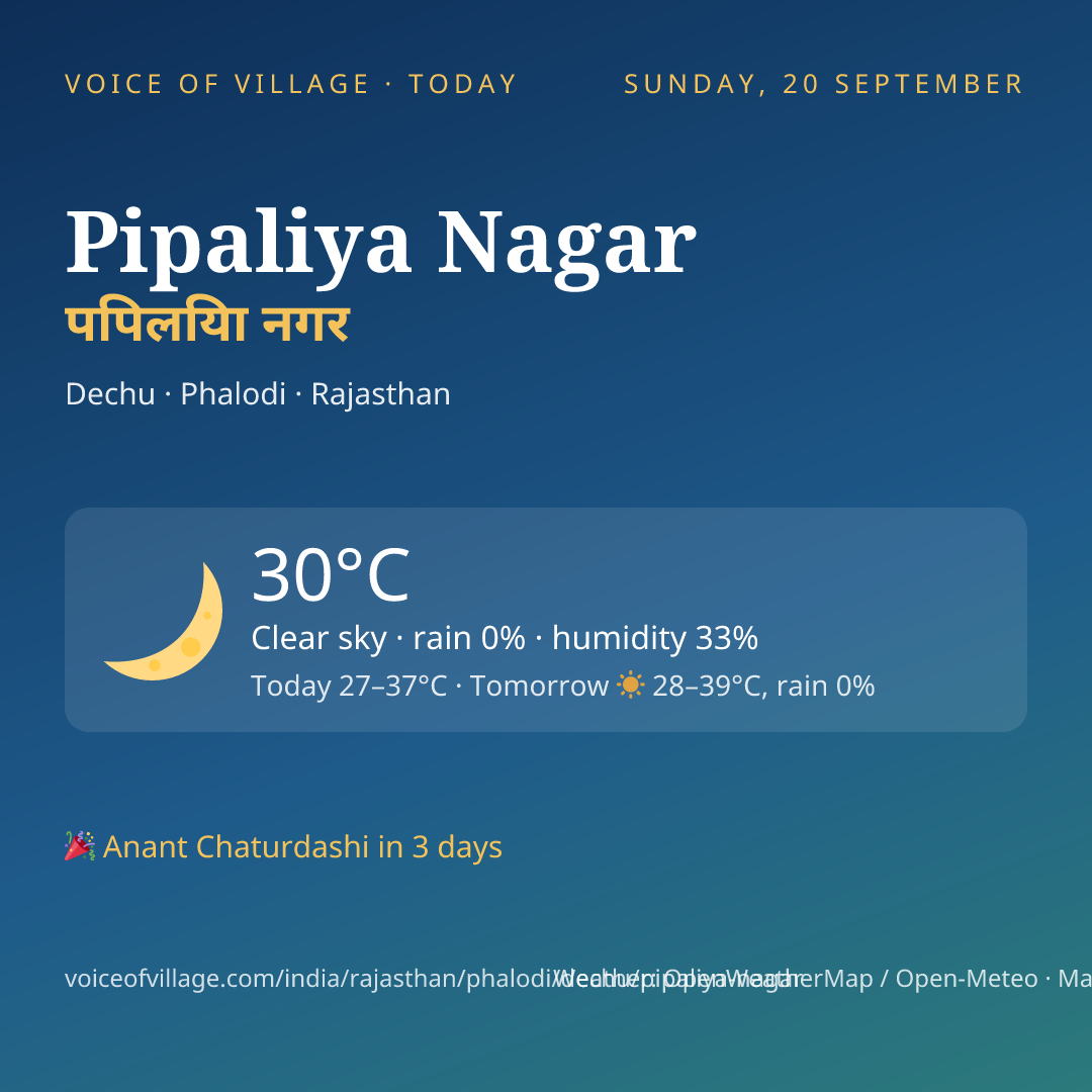 Pipaliya Nagar today