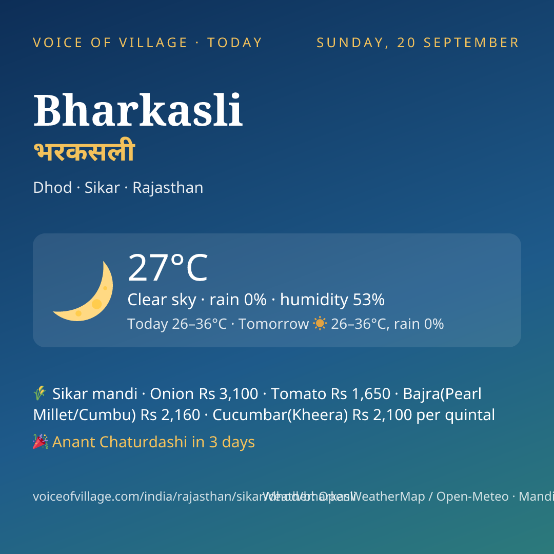 Bharkasli today