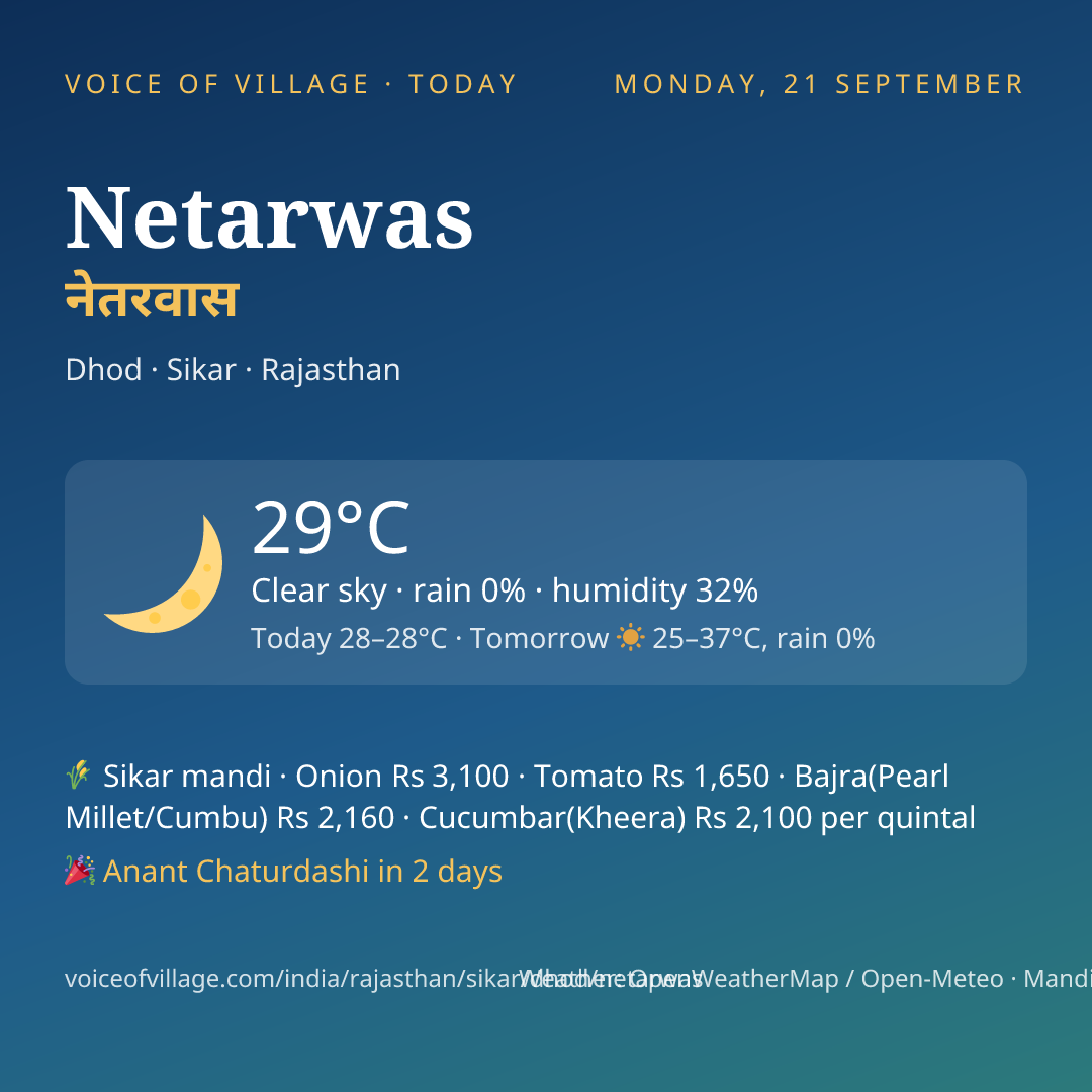Netarwas today