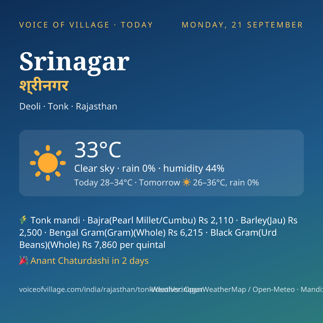 Srinagar today