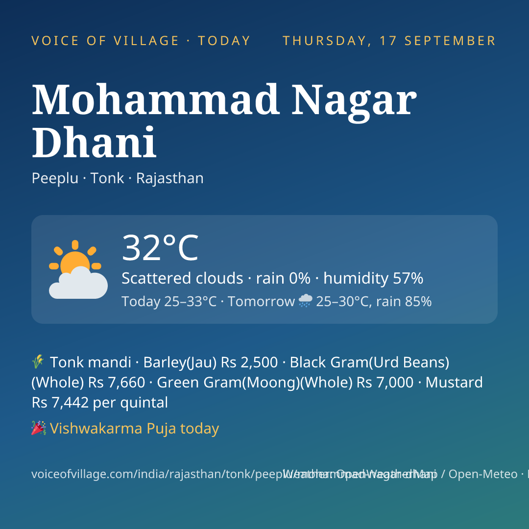 Mohammad Nagar Dhani today
