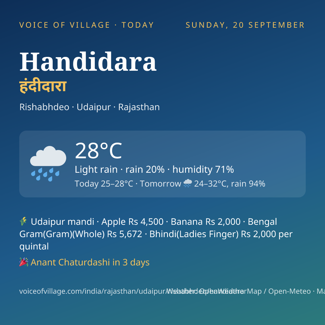 Handidara today