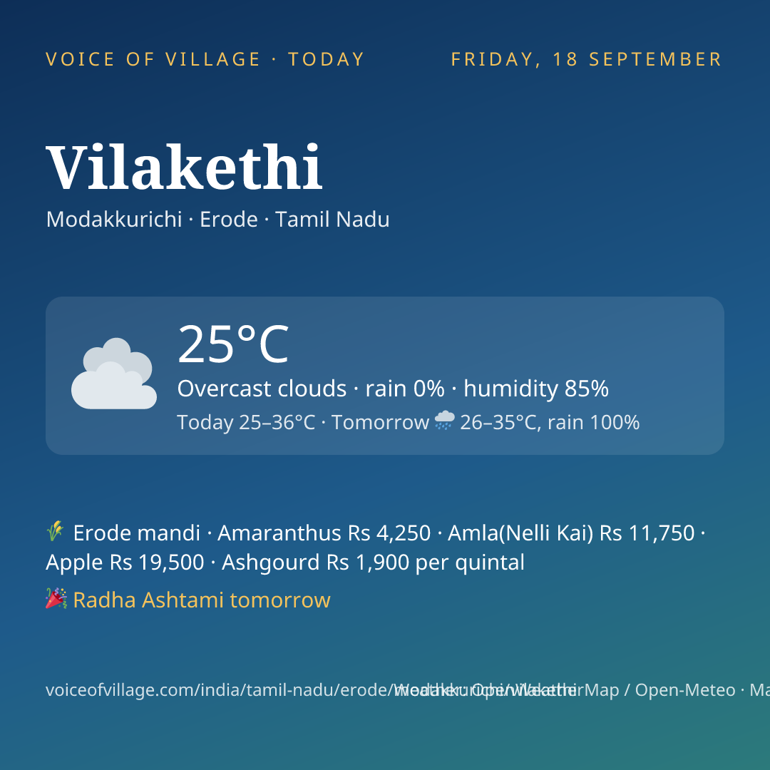 Vilakethi today