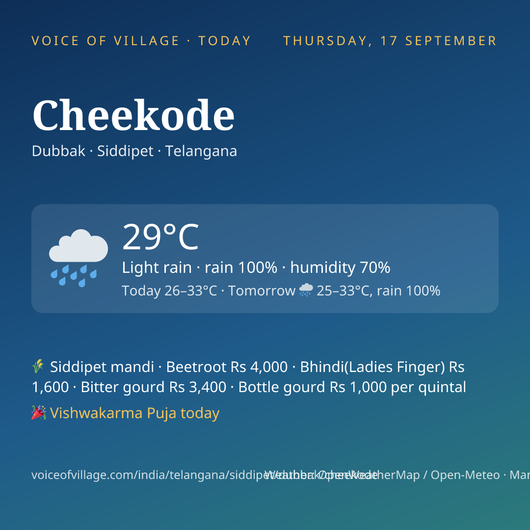 Cheekode today