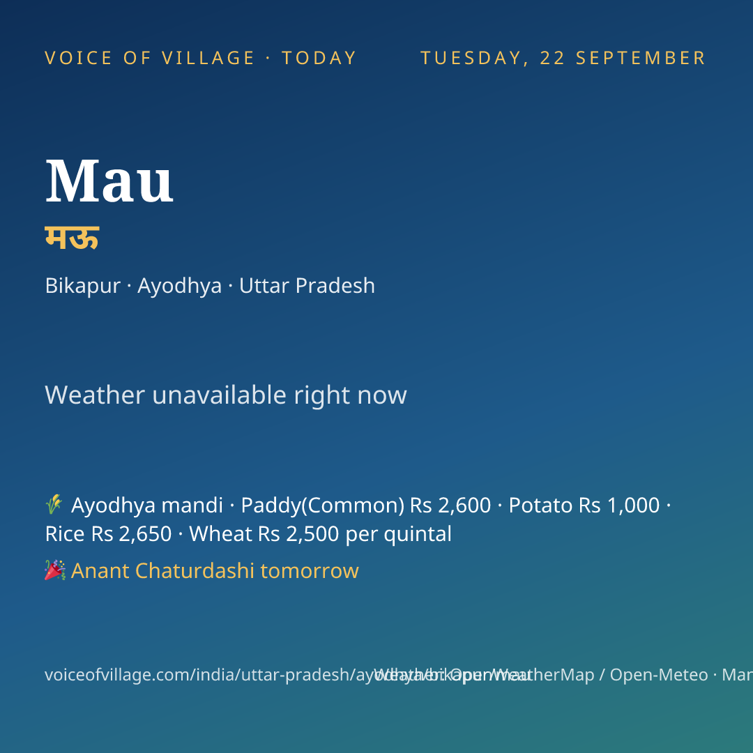 Mau today