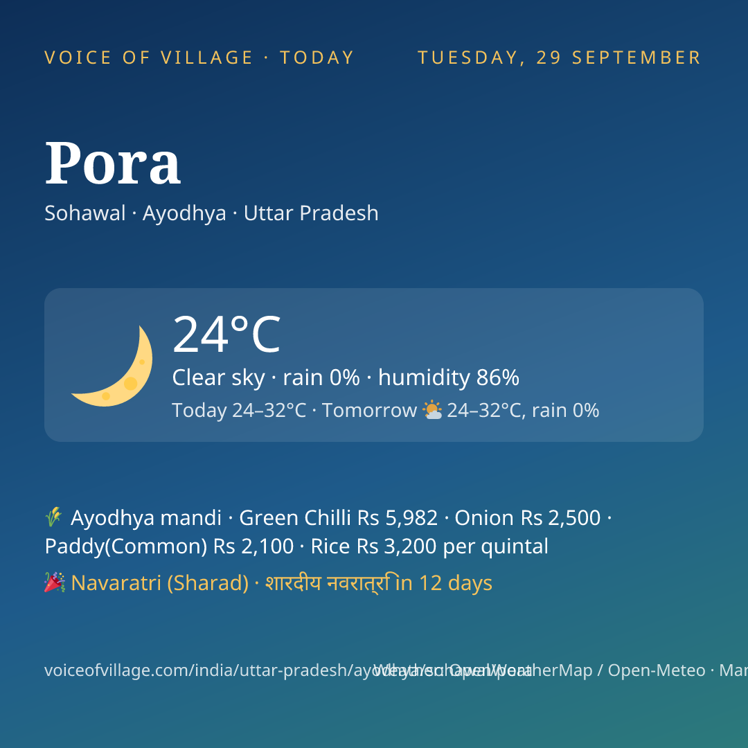 Pora today