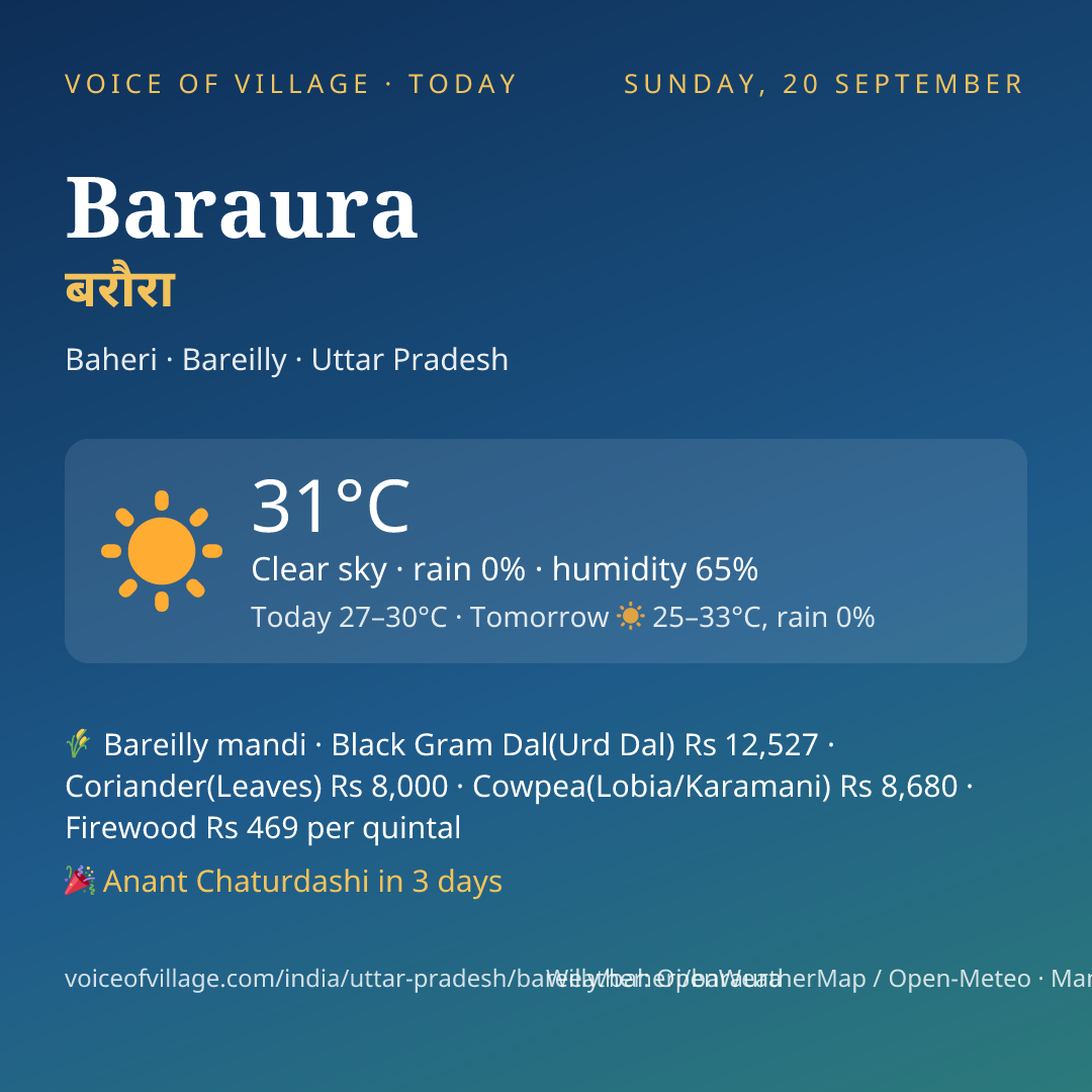 Baraura today