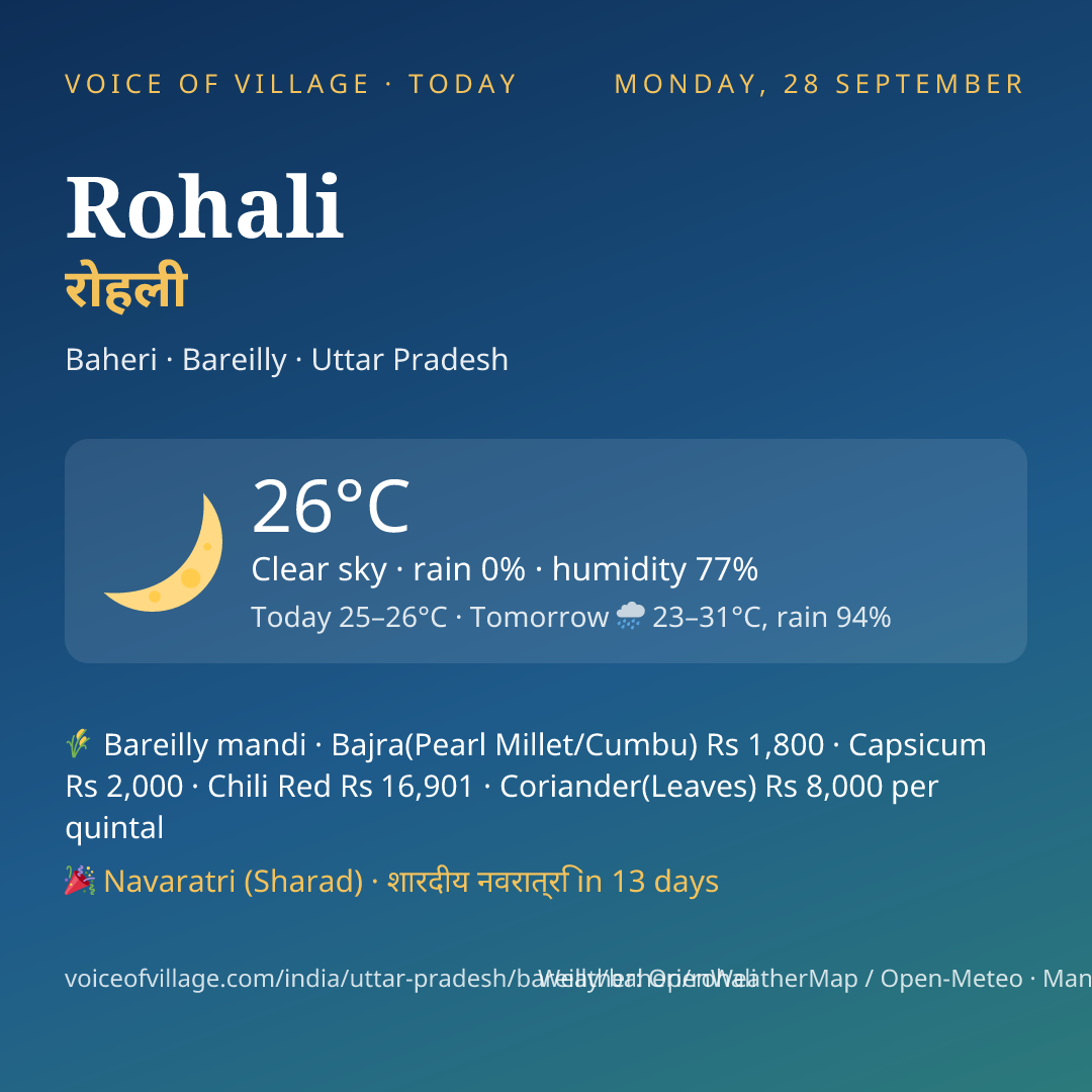 Rohali today