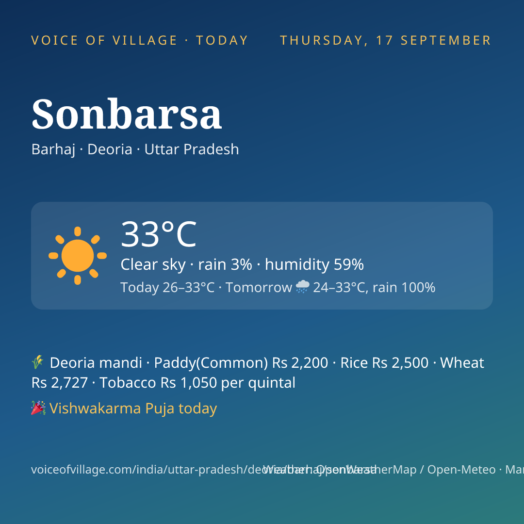 Sonbarsa today