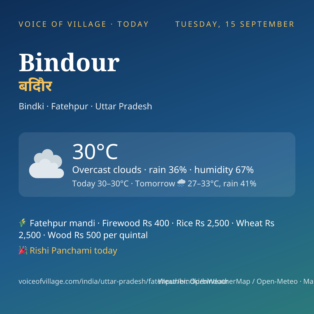 Bindour today