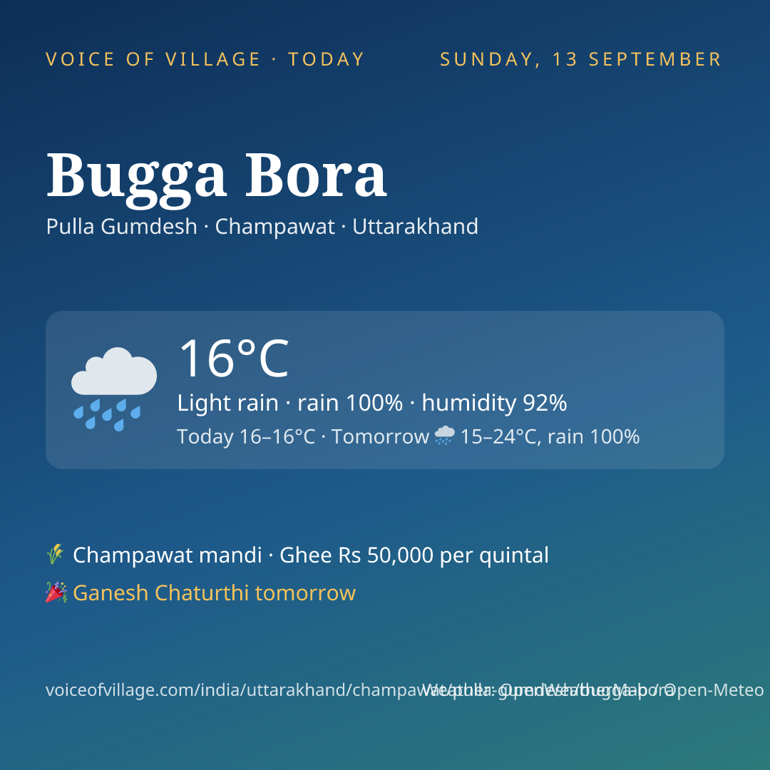 Bugga Bora today
