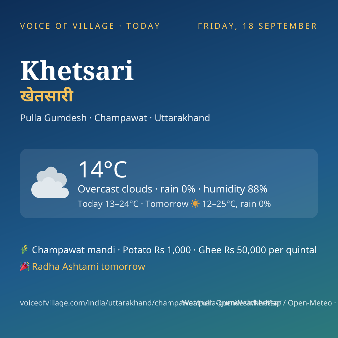 Khetsari today