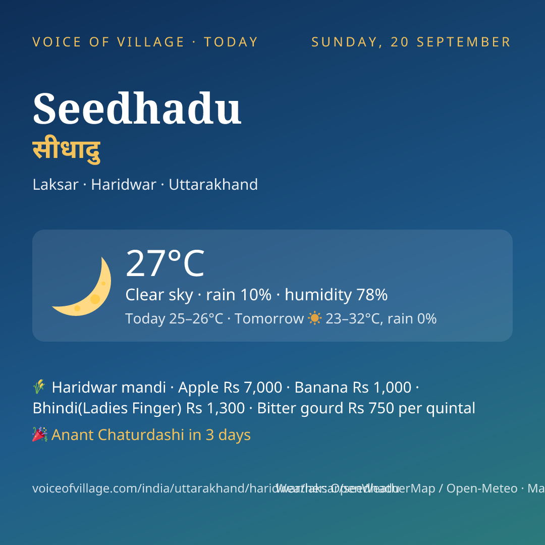 Seedhadu today