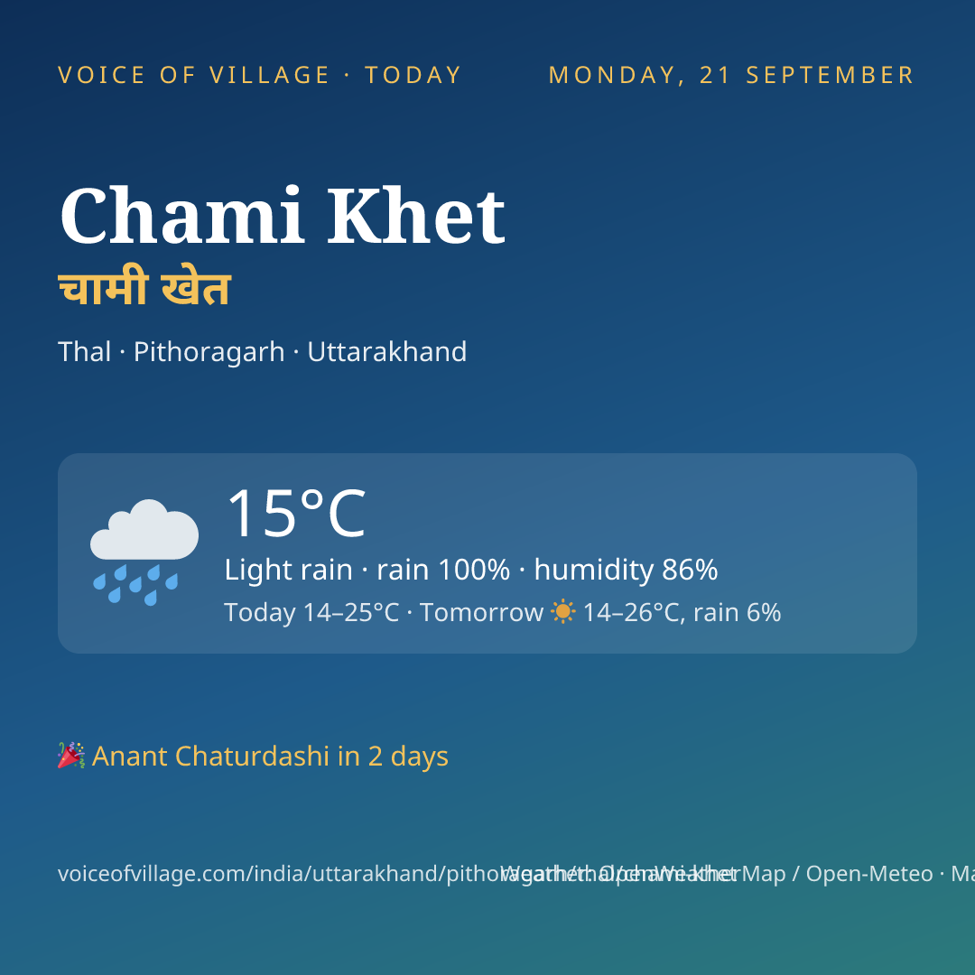 Chami Khet today